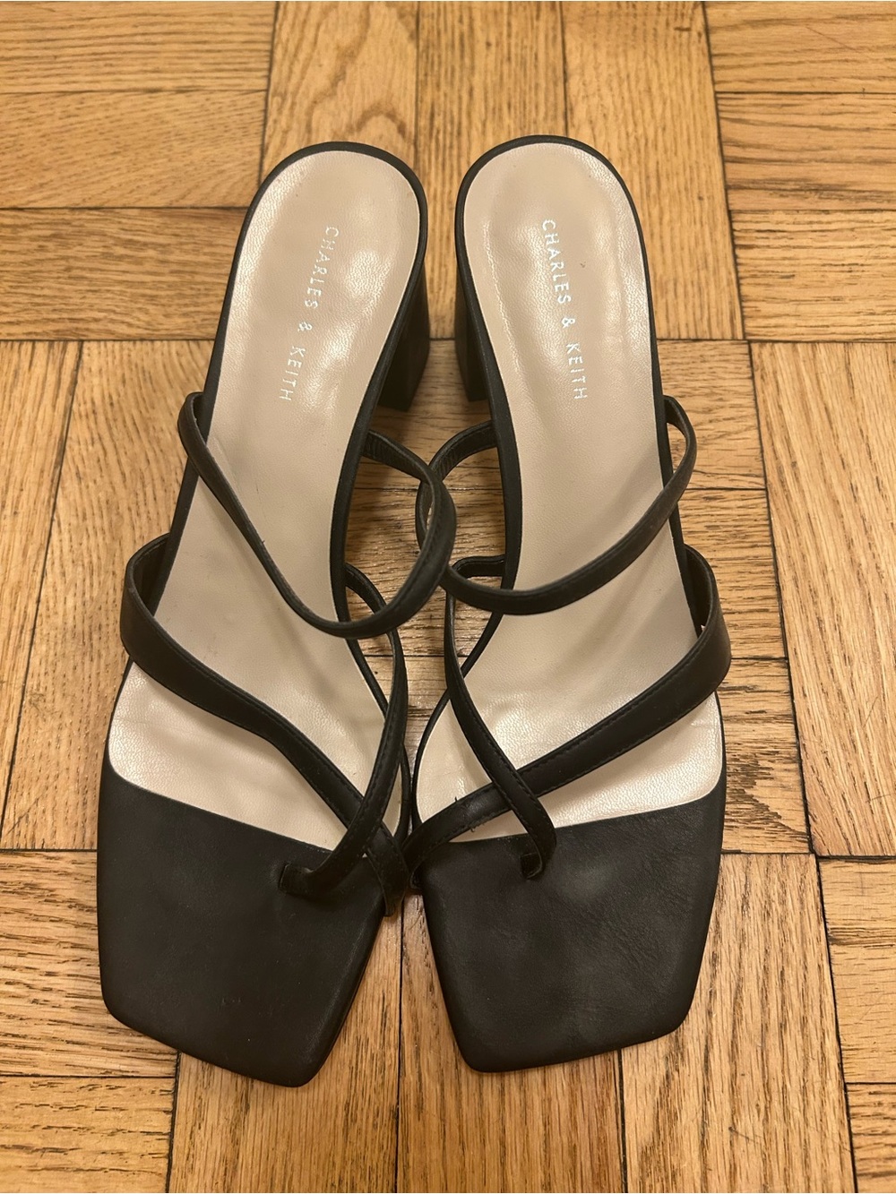 Charles & Keith Strappy Square-Toe Heels